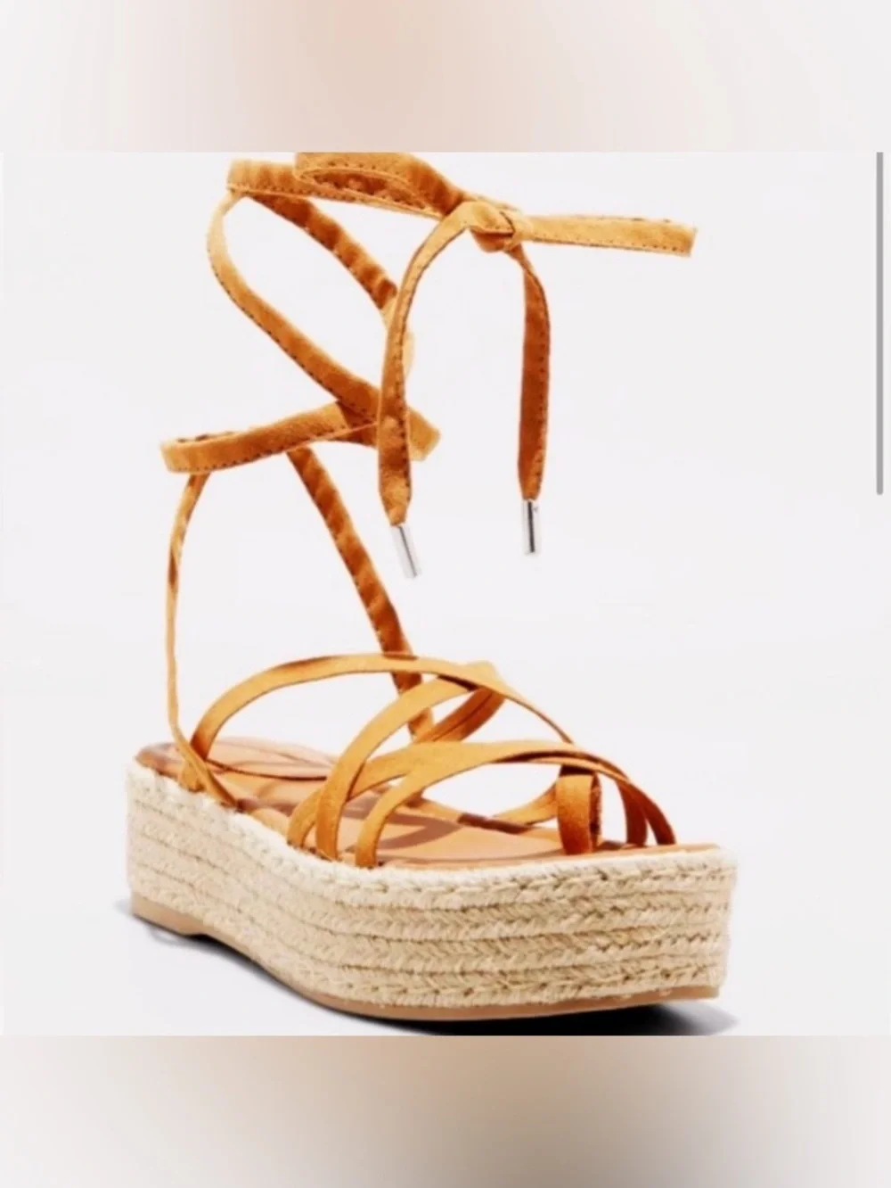 Universal Thread Tan Wrap-Tie Espadrille Platform Sandals